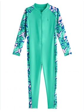 Coolibar Youth S Barracuda UPF 50+ One Piece Surf Suit Long Sleeve Swimsuit